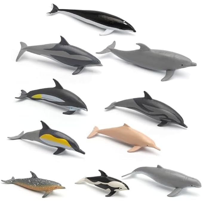PACK OF 10 SEA ANIMALS FIGURES, EDUCATIONAL MARINE ANIMALS FIGURES SET, OCEAN TOY FIGURES, SIMULATION MINI DOLPHIN MODELS, BATH TOY CHILDREN FOR GAME, DECORATION - Image 1